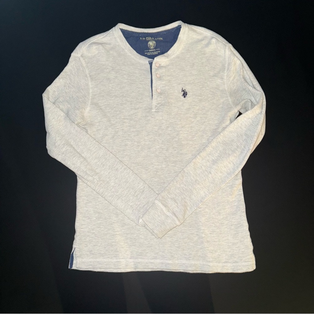 Polo Ralph Lauren Mens S Gray Long Sleeve Henley Shirt